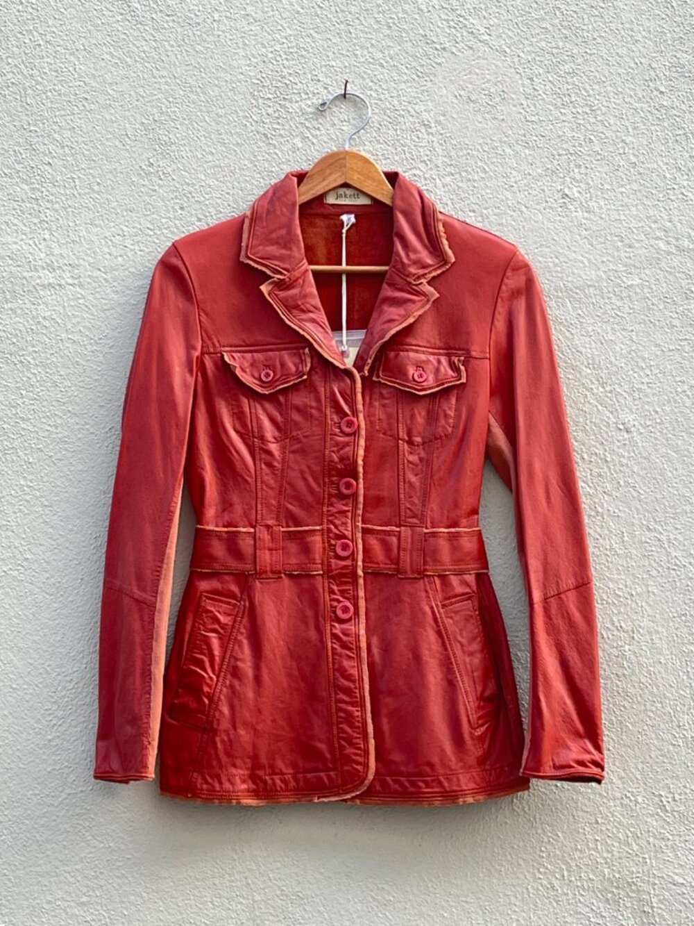 NWT Women's Jakett New York Carmen Habanero Leather Jacket Blazer Size X Small